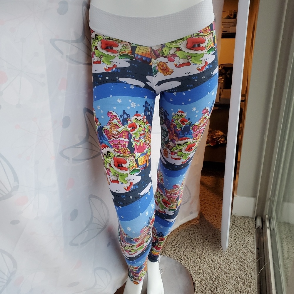 Handmade Grinch Christmas Leggings